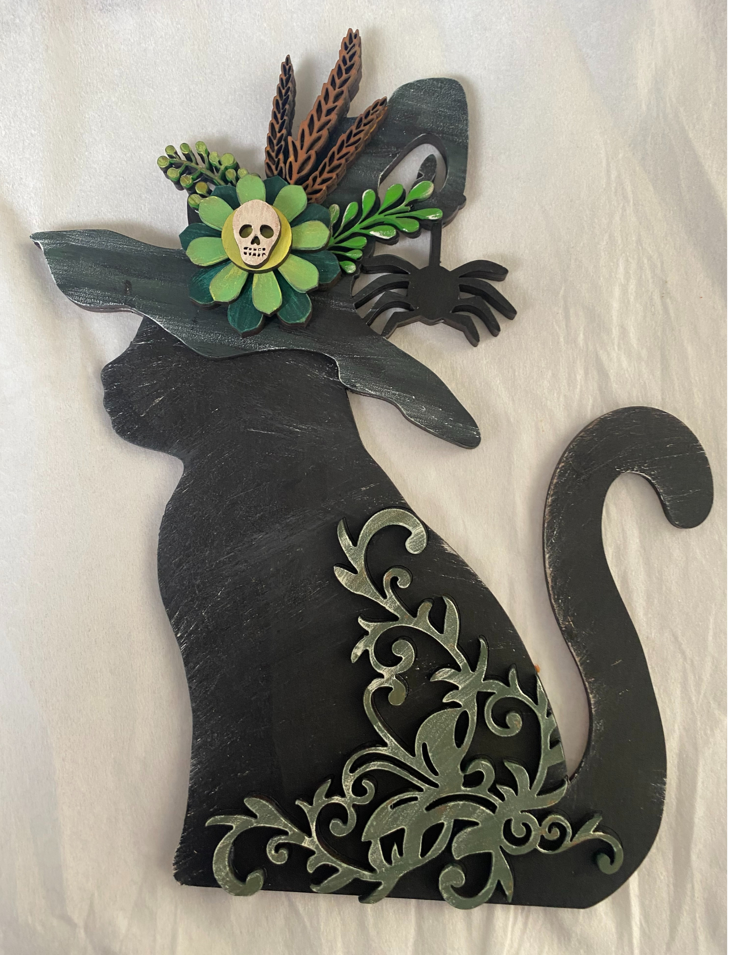 12” Witch Cat Shelf Sitter