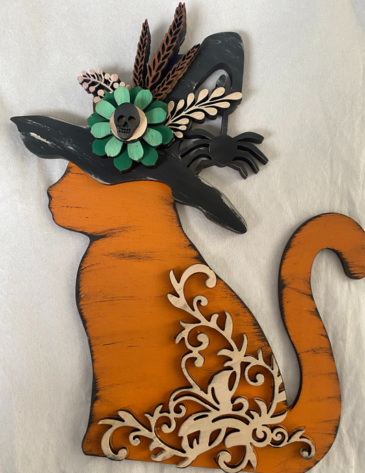 12” Witch Cat Shelf Sitter