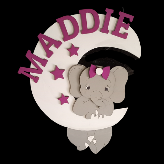 Extra Large DIY Personalized Elephant Sign For Baby Girl