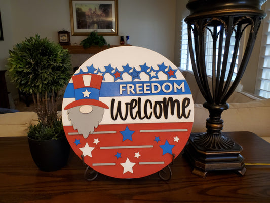 DIY 14" Freedom Welcome 4th aof July Sign
