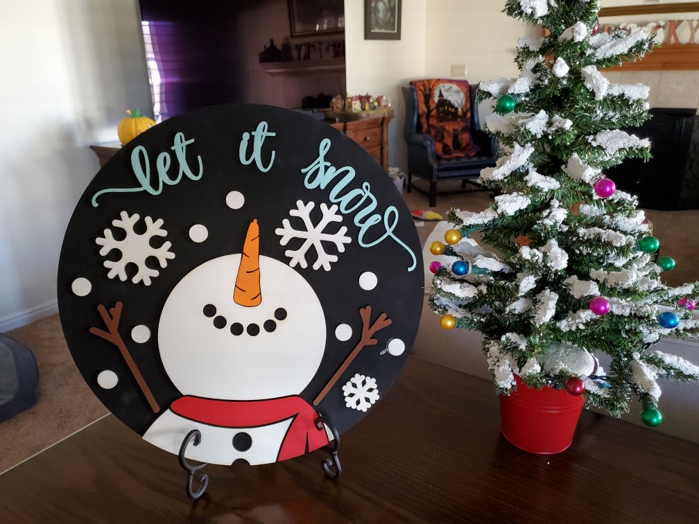 DIY 14" Let It Snow Sign
