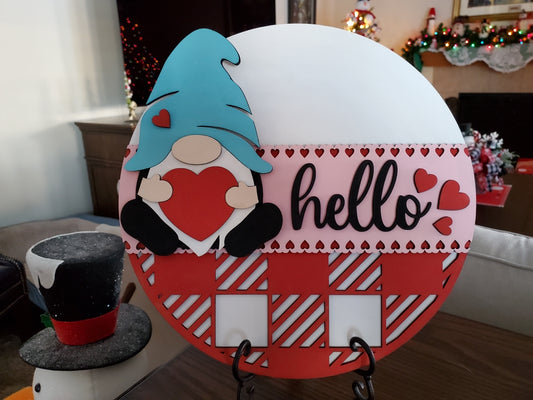 Gnome Valentines DIY 14" Sign