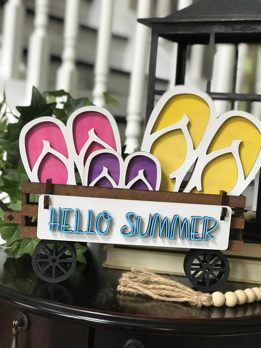 Summer Flip Flops Interchangeable Signs For Wagon/Shelf Sitter