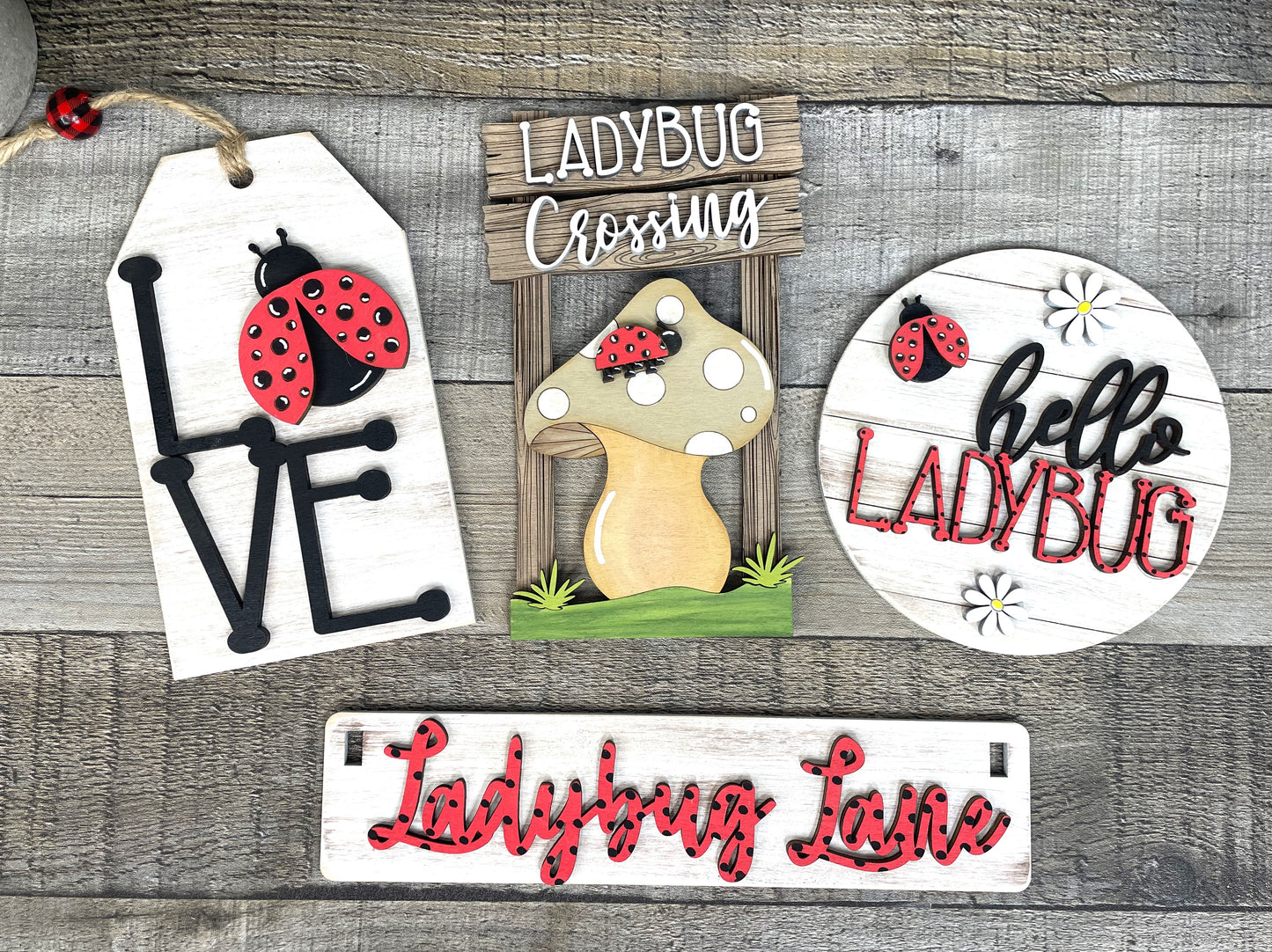 Ladybug Interchangeable Signs For Wagon/Shelf Sitter