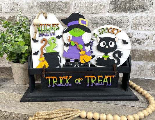 Halloween Trick Or Treat Interchangeable Signs For Wagon/Shelf Sitter