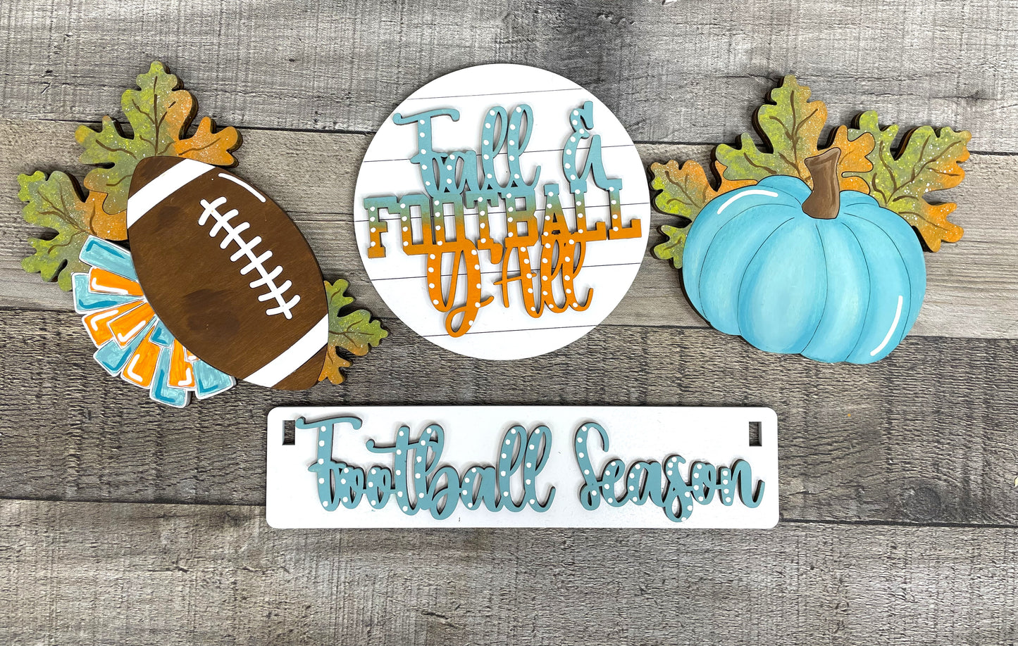 Fall And Football Interchangeable Signs For Wagon/Shelf Sitter