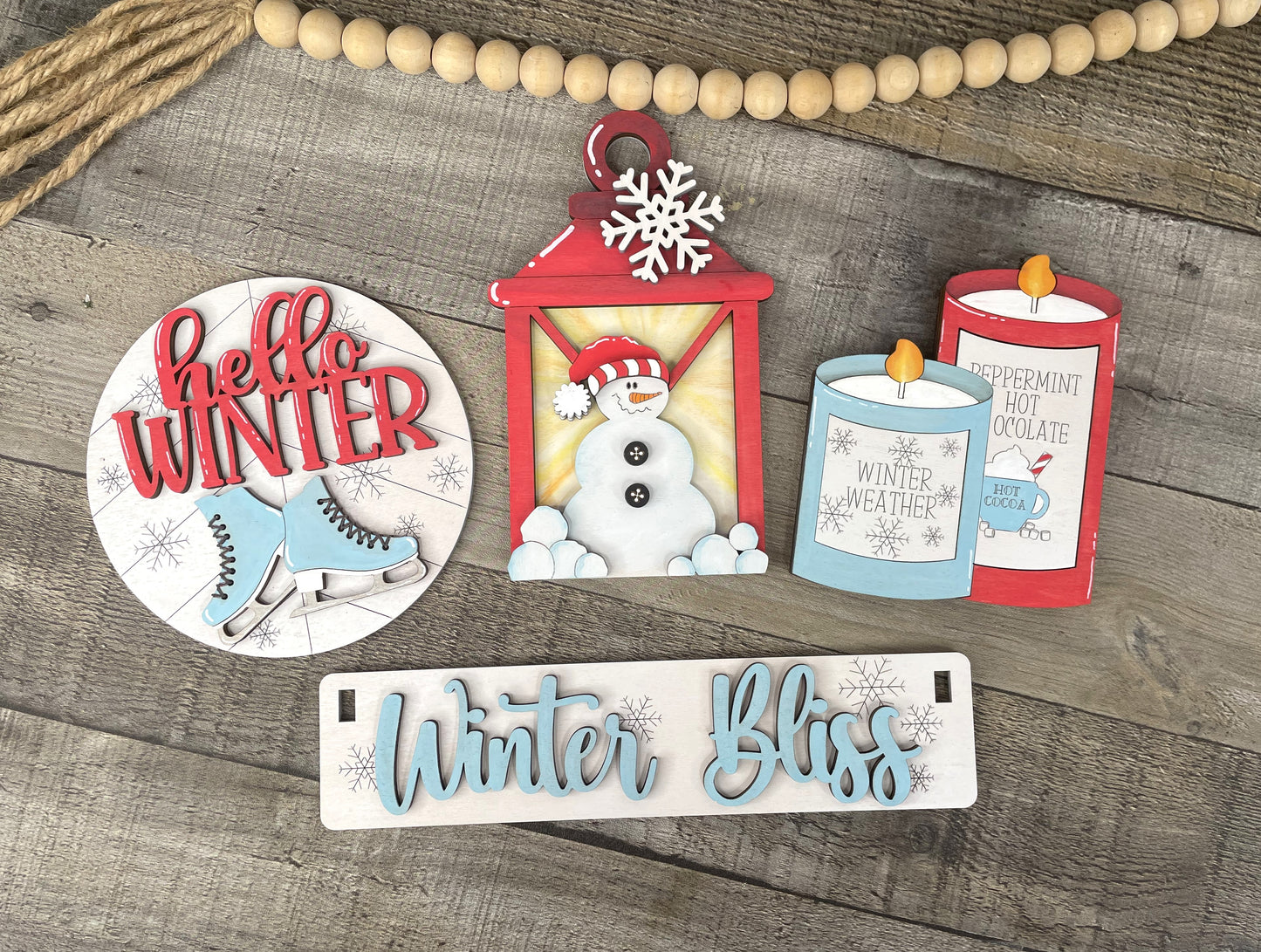 Winter Bliss Interchangeable Signs For Wagon/Shelf Sitter