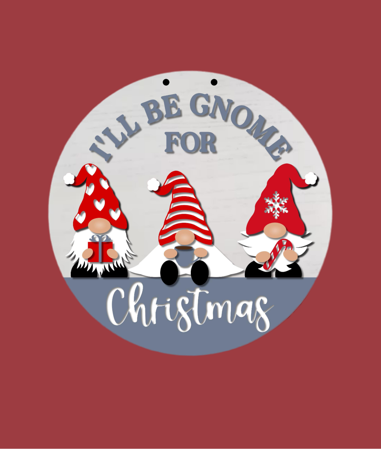 14” Gnome for Christmas Wood Sign