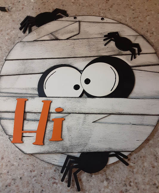 14" Halloween Mummy Hi Sign