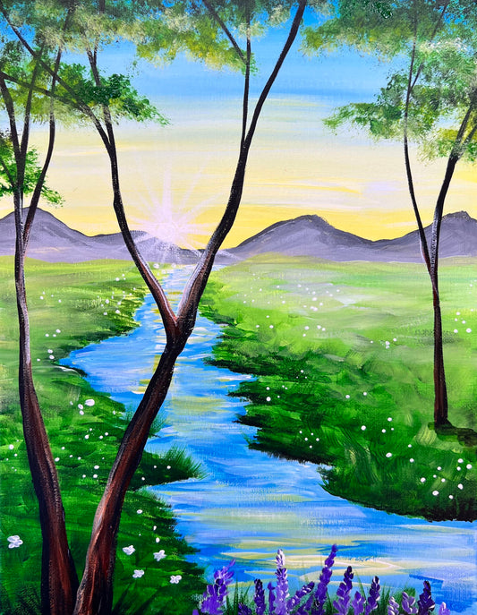 Spring Landscape Step By Step Painting Tutorial