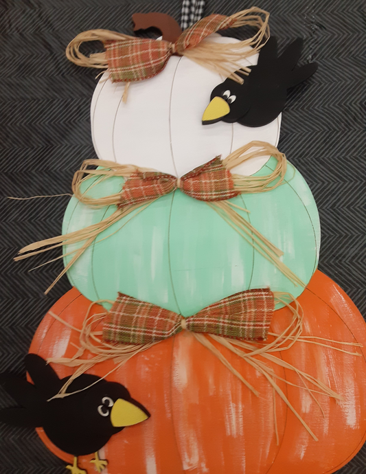 14" Pumpkin Crow Trio