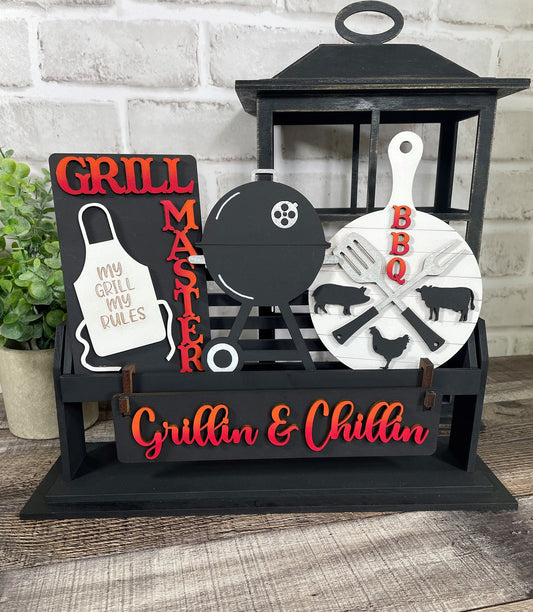 Summer Grilling Interchangeable Signs For Wagon/Shelf Sitter