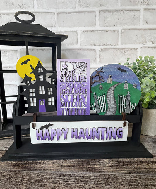 Haunted House Interchangeable Signs For Wagon/Shelf Sitter