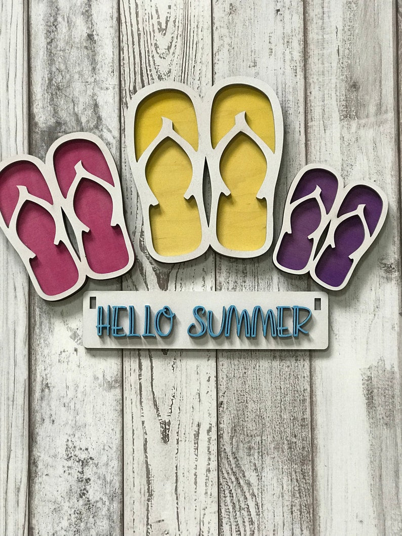 Summer Flip Flops  Interchangeable Signs For Wagon/Shelf Sitter