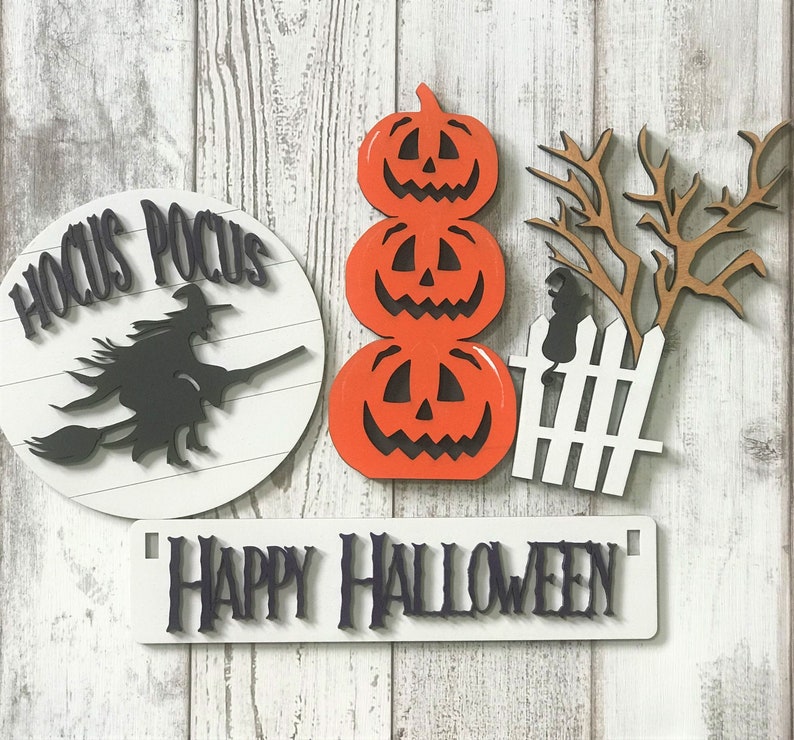 Halloween Interchangeable Signs For Wagon/Shelf Sitter