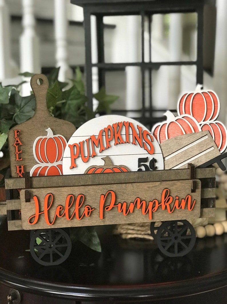 Hello Pumpkin Interchangeable Signs For Wagon/Shelf Sitter