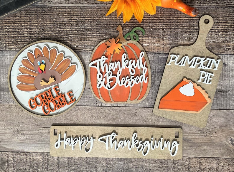 Thanksgiving Interchangeable Signs For Wagon/Shelf Sitter